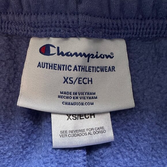 Champion Blue Fleece Sweatpants pockets XS Elastic Waistband 60% Cotton 40% Poly - Picture 4 of 9